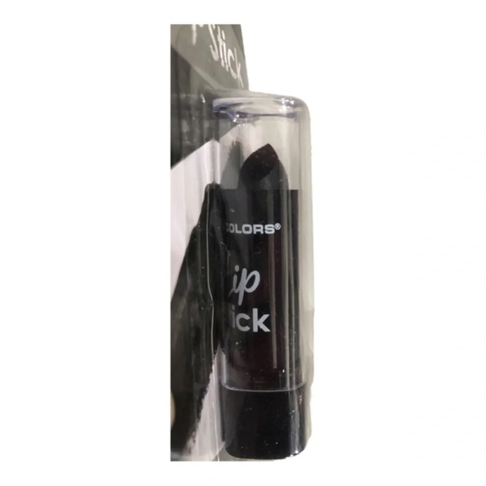 Black ‘stark’ creamy smooth‎ goth dark vamp rave gothic full coverage lipstick